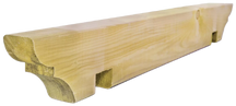 Pergola-Reiter aus druckimprägniertem Holz mit profiliertem Kopf und Aussparung